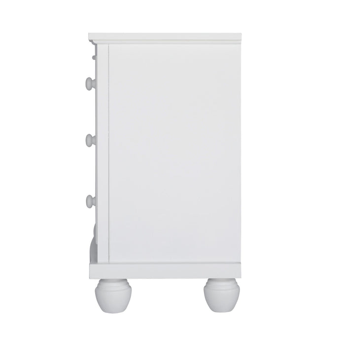 Sunset Trading White Shutter Wood 3 Drawer Nightstand