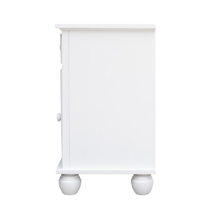 Sunset Trading White Shutter Wood Nightstand