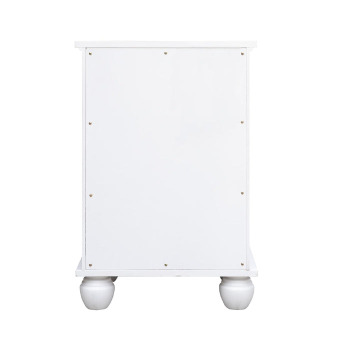 Sunset Trading White Shutter Wood Nightstand