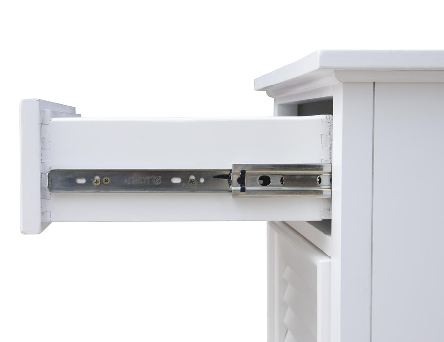 Sunset Trading White Shutter Wood Nightstand