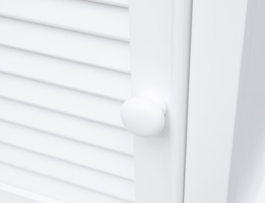 Sunset Trading White Shutter Wood Nightstand