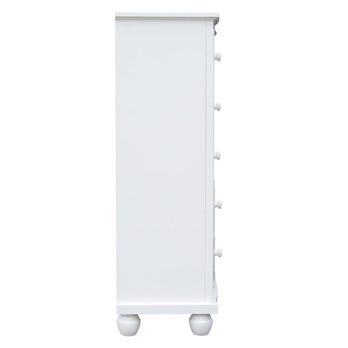 Sunset Trading White Shutter Wood 6 Drawer Chest