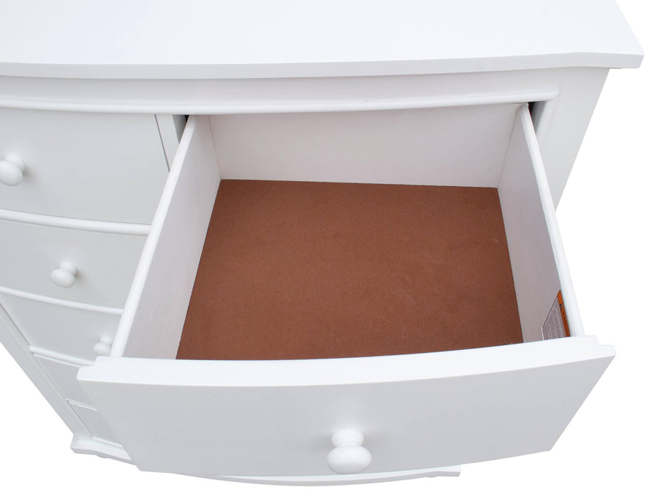 Sunset Trading White Shutter Wood 6 Drawer Chest