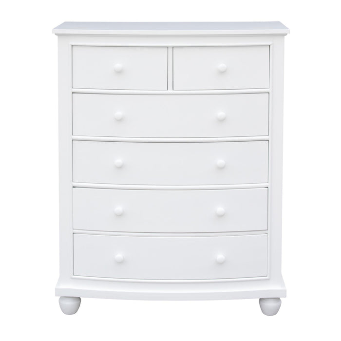 Sunset Trading White Shutter Wood 6 Drawer Chest