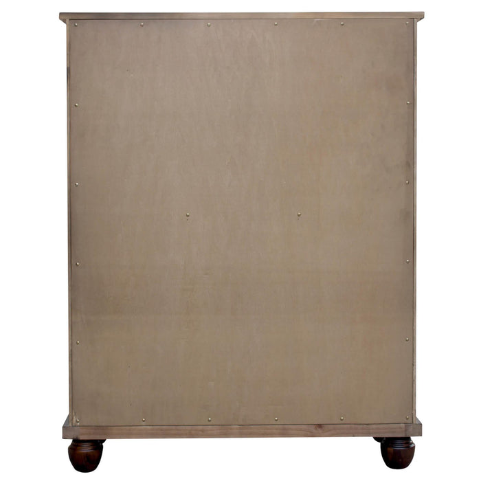 Sunset Trading Bahama Shutter Wood 6 Drawer Chest | Tropical Walnut Brown