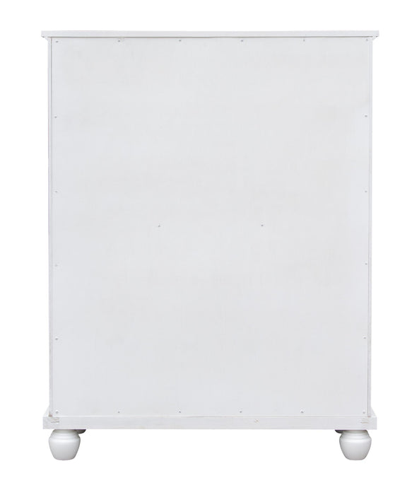 Sunset Trading White Shutter Wood 6 Drawer Chest