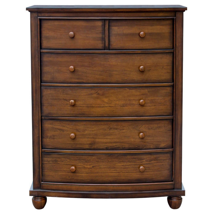Sunset Trading Bahama Shutter Wood 6 Drawer Chest | Tropical Walnut Brown