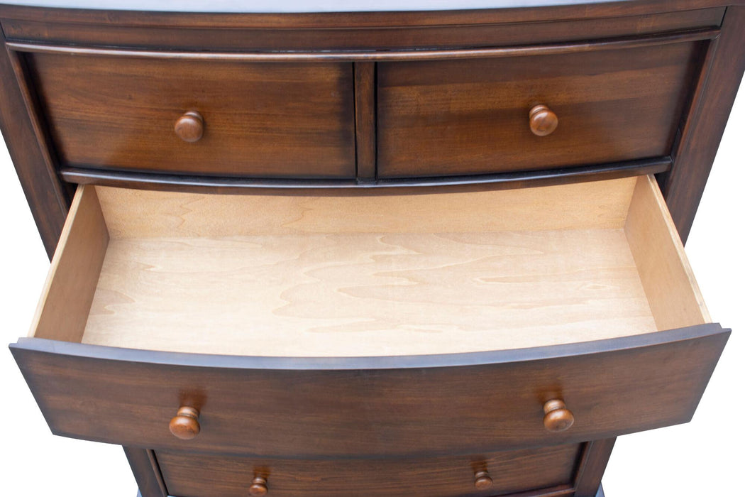 Sunset Trading Bahama Shutter Wood 6 Drawer Chest | Tropical Walnut Brown