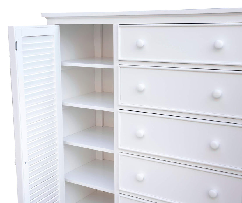 Sunset Trading White Shutter Wood Armoire