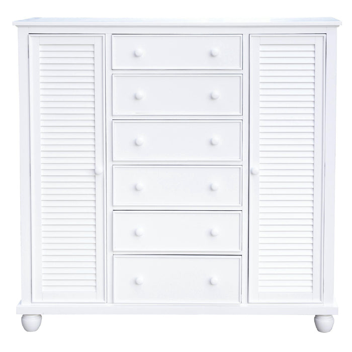 Sunset Trading White Shutter Wood Armoire