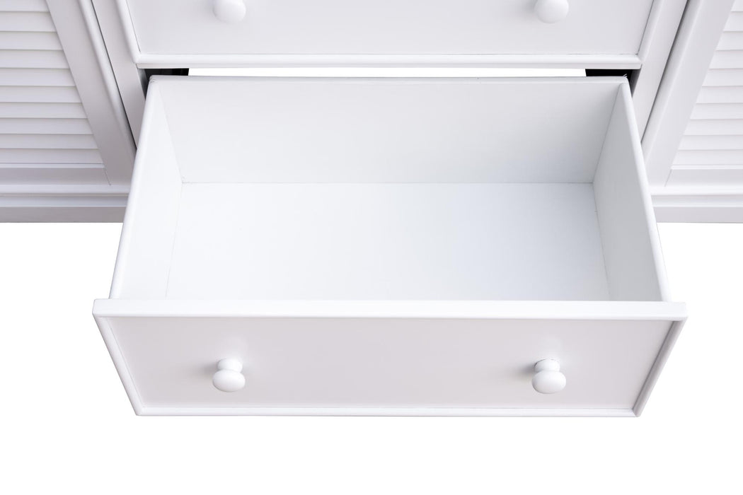 Sunset Trading White Shutter Wood Armoire