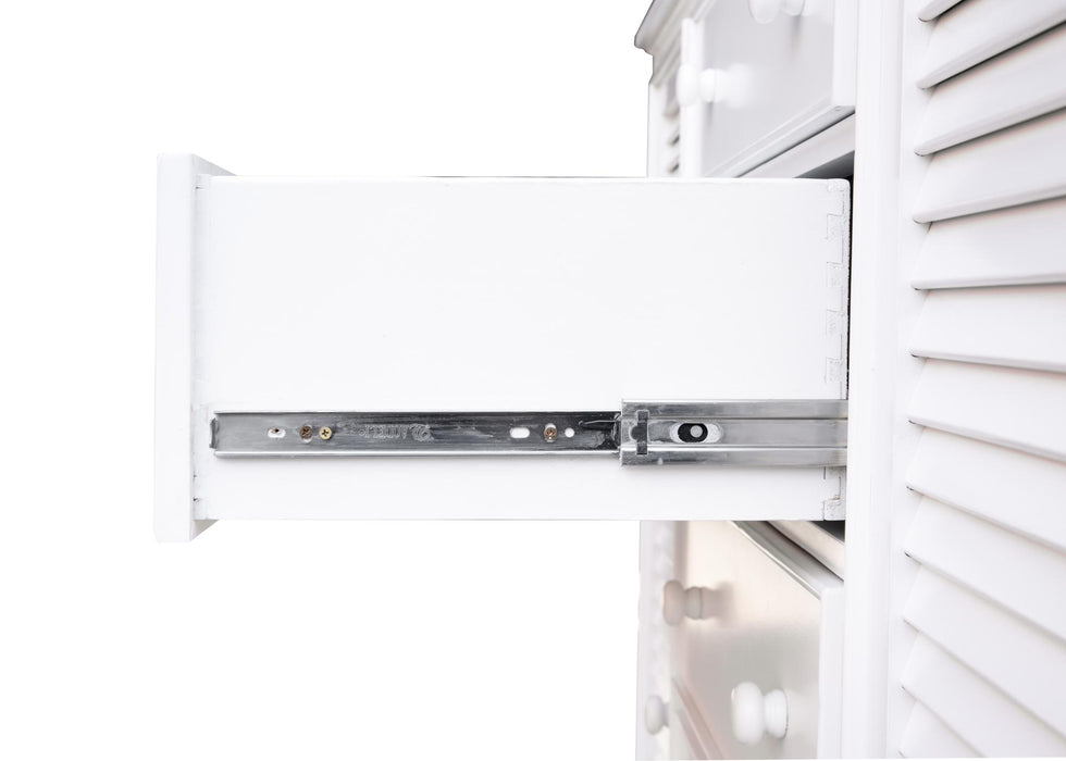 Sunset Trading White Shutter Wood Armoire