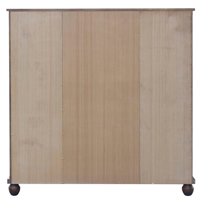 Sunset Trading Bahama Shutter Wood Armoire | Tropical Walnut Brown | Fully Assembled Wardrobe Bedroom Furniture