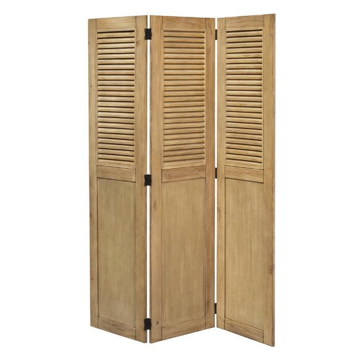Sunset Trading Vintage Casual Wood Room Divider | Fully Assembled | Distressed Natural Maple Acacia | Solid Wood