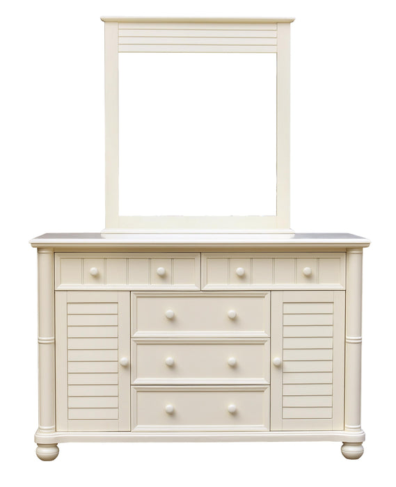 Sunset Trading Ice Cream at the Beach 5 Piece Queen Bedroom Set | Bed Dresser Mirror Storage Chest Nightstand