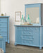 Sunset Trading Cool Breeze Dresser and Mirror | 5 Drawers 2 Cabinets | Beach Blue Wood | Fully Assembled -  Chapter 11 Furniture (Lewiston, Maine)