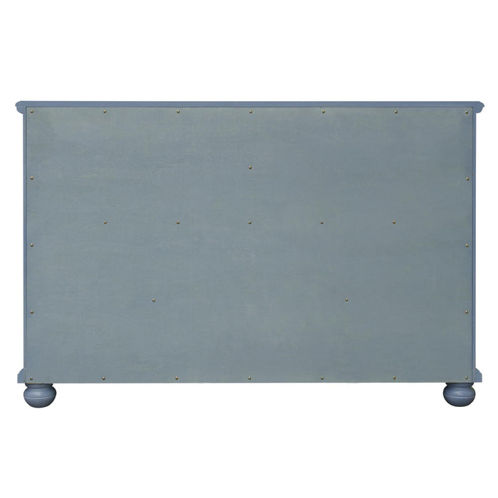 Sunset Trading Cool Breeze Bedroom Dresser | 5 Drawers 2 Storage Cabinets | Beach Blue | Fully Assembled
