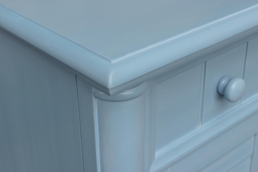 Sunset Trading Cool Breeze Bedroom Dresser | 5 Drawers 2 Storage Cabinets | Beach Blue | Fully Assembled