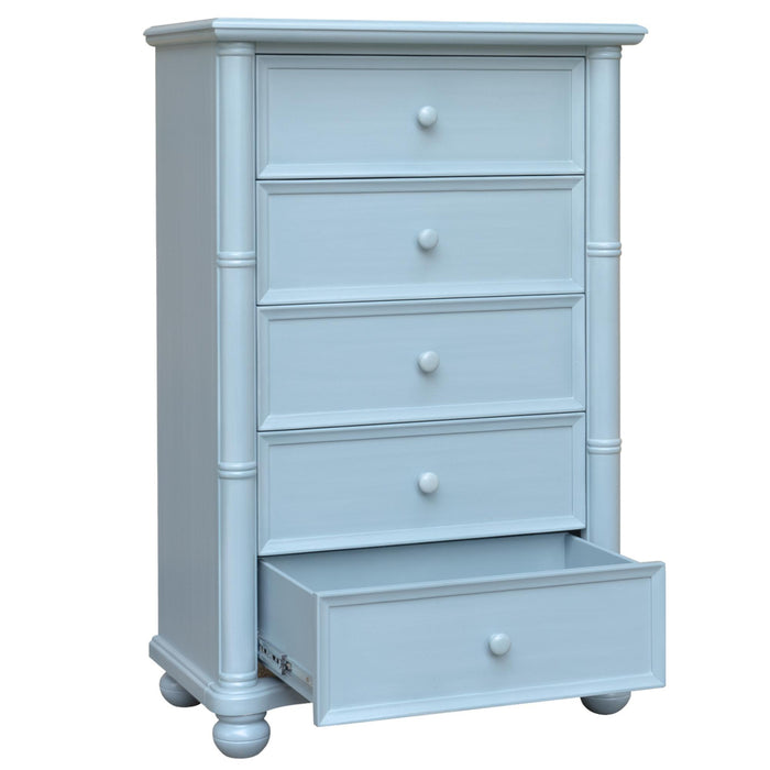 Sunset Trading Cool Breeze 5 Drawer Bedroom Chest | Beach Blue | Fully Assembled