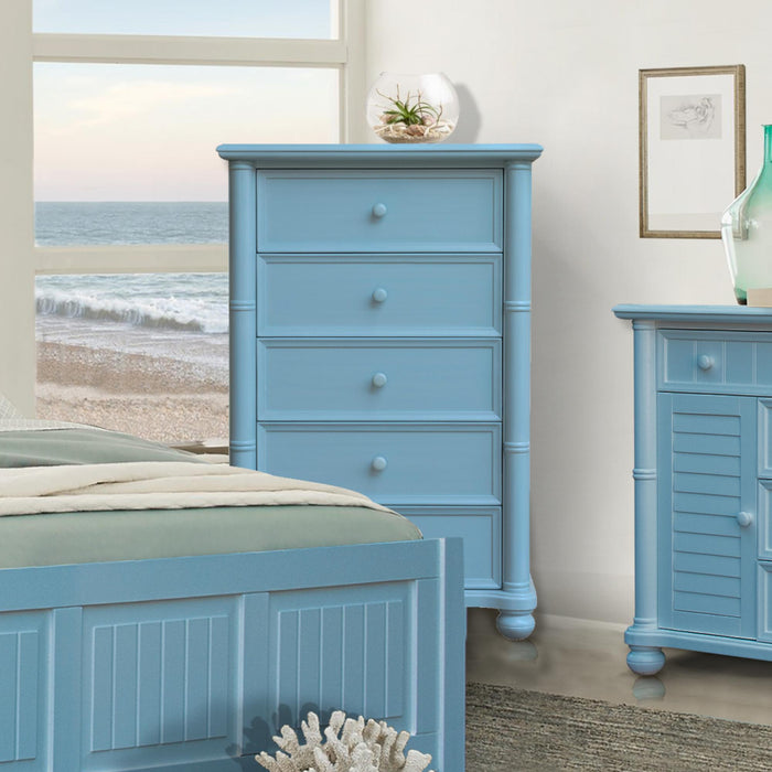 Sunset Trading Cool Breeze 5 Drawer Bedroom Chest | Beach Blue | Fully Assembled