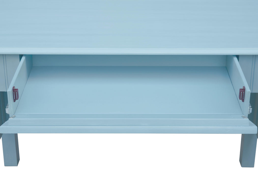Sunset Trading Cool Breeze Computer Desk and Chair | Vanity | Beach Blue | Fully Assembled