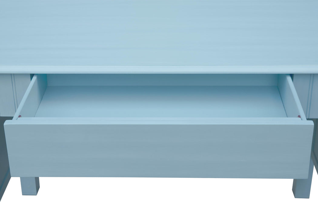 Sunset Trading Cool Breeze Computer Desk and Chair | Vanity | Beach Blue | Fully Assembled