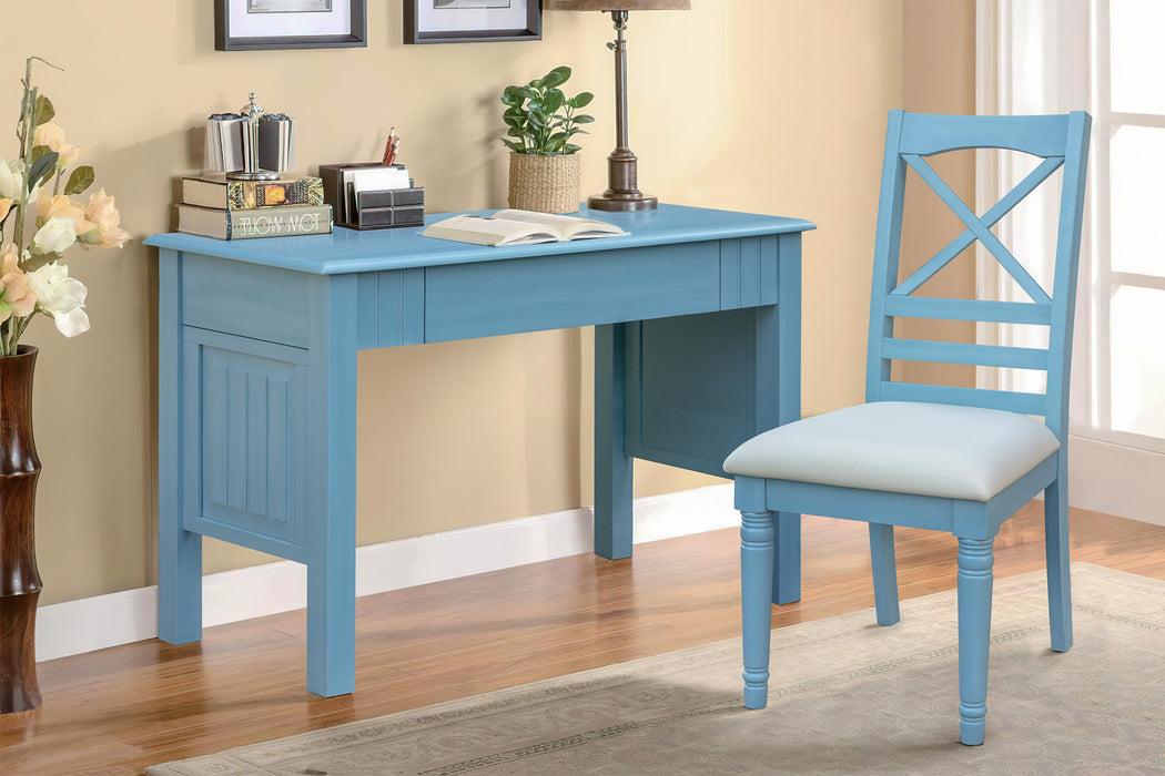 Sunset Trading Cool Breeze Computer Desk and Chair | Vanity | Beach Blue | Fully Assembled