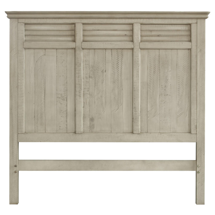 Sunset Trading Shades of Sand Queen Bed | Cream/Walnut Brown Solid Wood
