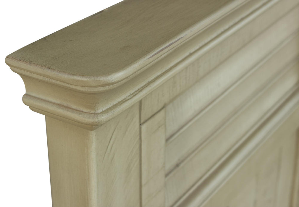 Sunset Trading Shades of Sand Queen Bed | Cream/Walnut Brown Solid Wood