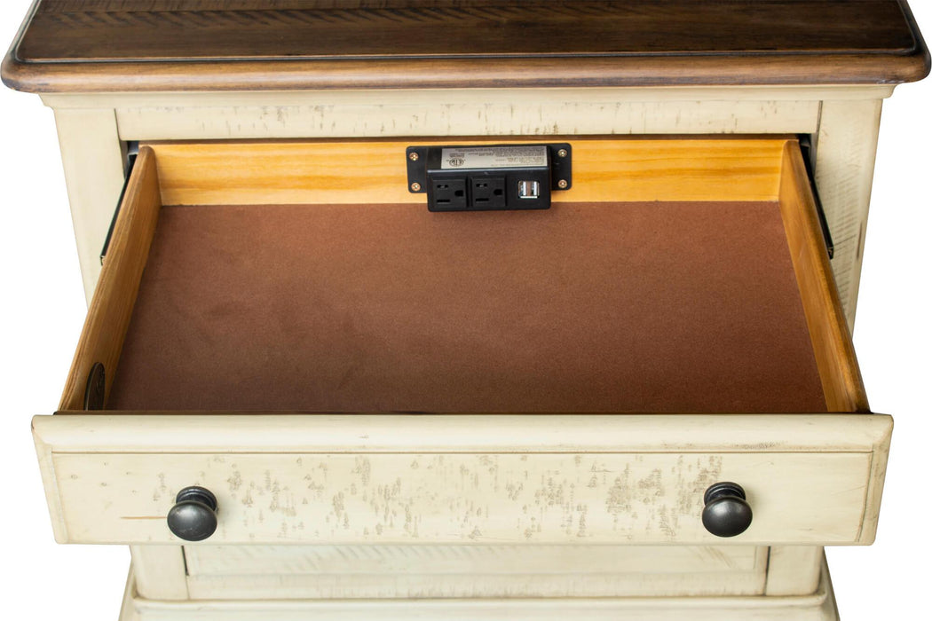 Sunset Trading Shades of Sand 3 Drawer Nightstand | Cream/Walnut Brown Solid Wood -  Chapter 11 Furniture (Lewiston, Maine)