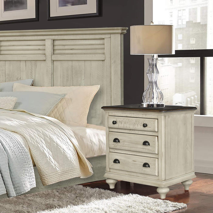Sunset Trading Shades of Sand 3 Drawer Nightstand | Cream/Walnut Brown Solid Wood -  Chapter 11 Furniture (Lewiston, Maine)
