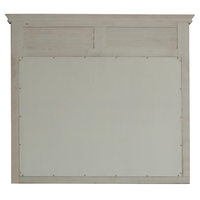 Sunset Trading Shades of Sand Shutter Mirror | Cream/Walnut Brown Solid Wood