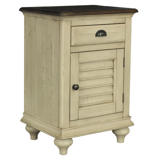 Sunset Trading Shades of Sand Nightstand | Narrow | Drawer | Cabinet | Cream/Walnut Brown Solid Wood -  Chapter 11 Furniture (Lewiston, Maine)