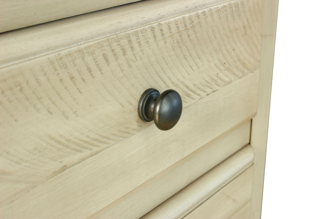 Sunset Trading Shades of Sand 6 Drawer Bedroom Chest | Cream/Walnut Brown Solid Wood