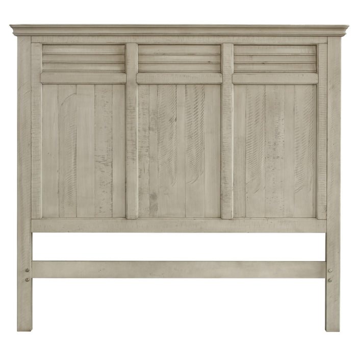 Sunset Trading Shades of Sand King Bed | Cream/Walnut Brown Solid Wood