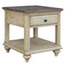 Sunset Trading Shades of Sand End Table | Drawer Shelf | Cream/Walnut Brown Solid Wood -  Chapter 11 Furniture (Lewiston, Maine)