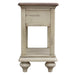 Sunset Trading Shades of Sand End Table | Narrow Nightstand | Drawer Shelf | Cream/Walnut Brown Solid Wood -  Chapter 11 Furniture (Lewiston, Maine)