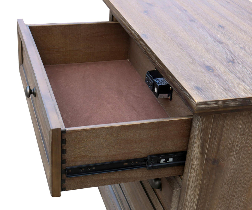 Sunset Trading Solstice Grey 5 Piece Queen Bedroom Set | Gray/Brown Acacia Wood -  Chapter 11 Furniture (Lewiston, Maine)