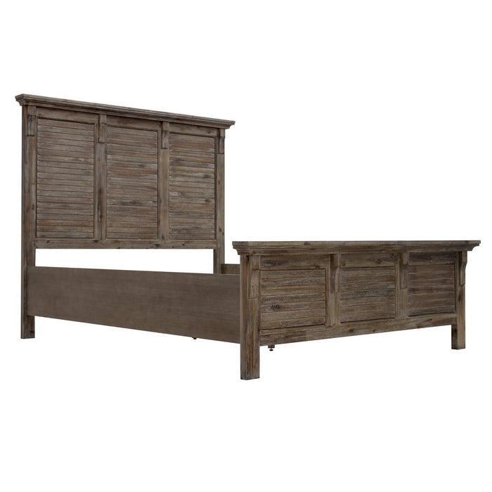 Sunset Trading Solstice Grey 5 Piece King Bedroom Set | Gray/Brown Acacia Wood