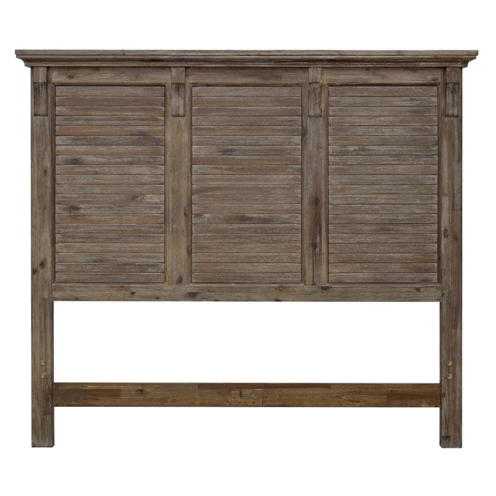 Sunset Trading Solstice Grey Queen Bed | Gray/Brown Acacia Wood