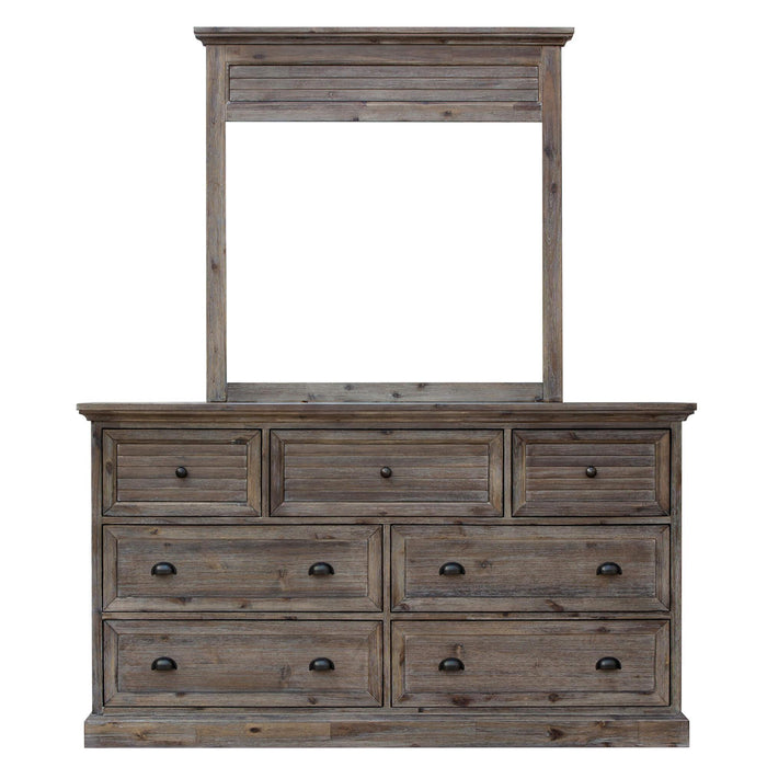 Sunset Trading Solstice Grey 5 Piece King Bedroom Set | Gray/Brown Acacia Wood