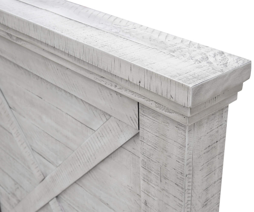 Sunset Trading Crossing Barn King Wood Panel Bed | Gray Acacia Wood