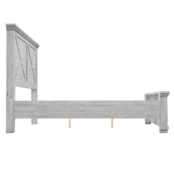Sunset Trading Crossing Barn Queen Wood Panel Bed | Gray Acacia Wood
