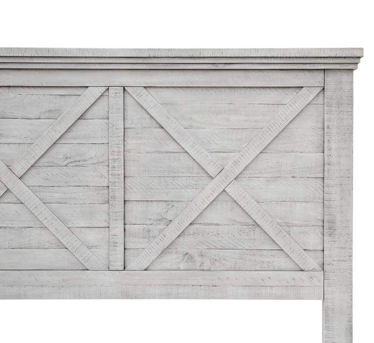 Sunset Trading Crossing Barn Queen Wood Panel Bed | Gray Acacia Wood