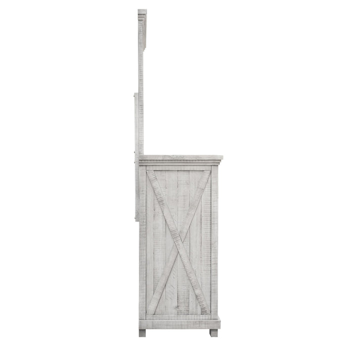 Sunset Trading Crossing Barn 9 Drawer Bedroom Dresser and Mirror | Gray Acacia Wood