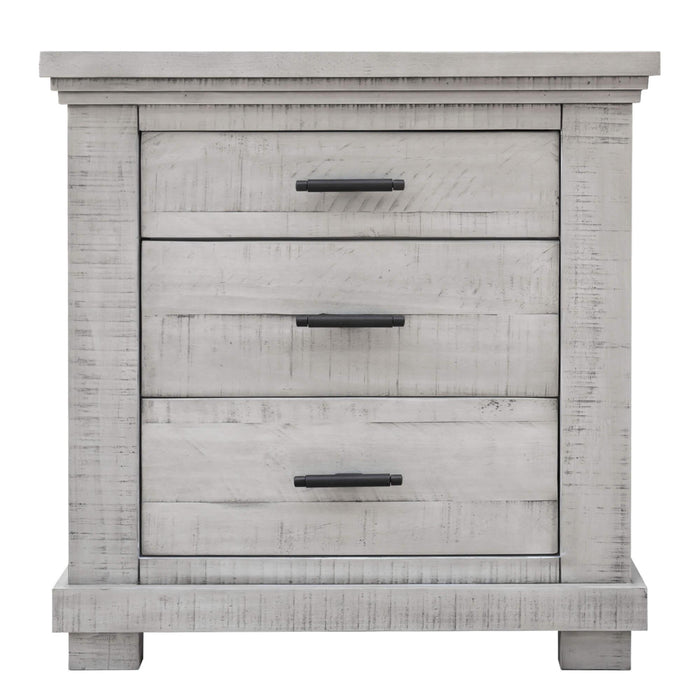 Sunset Trading Crossing Barn 5 Piece King Bedroom Set | Panel Bed Dresser Mirror Chest Nightstand | Gray Acacia Wood