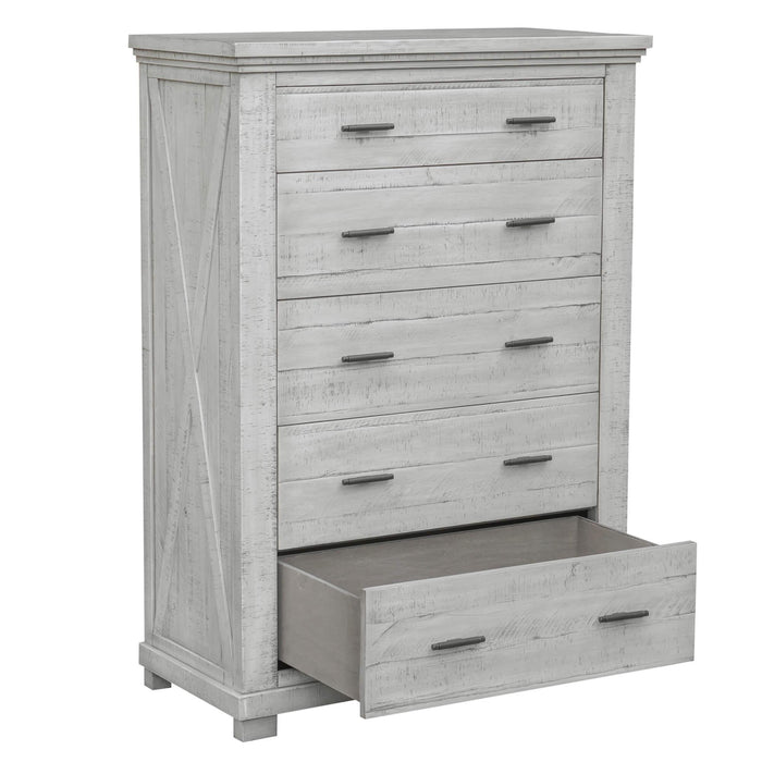 Sunset Trading Crossing Barn 5 Drawer Bedroom Chest | Gray Acacia Wood