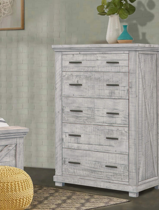 Sunset Trading Crossing Barn 5 Drawer Bedroom Chest | Gray Acacia Wood