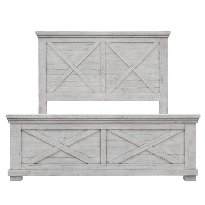 Sunset Trading Crossing Barn 5 Piece Queen Bedroom Set | Panel Bed Dresser Mirror Chest Nightstand | Gray Acacia Wood
