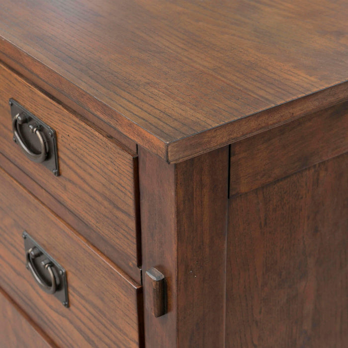 Sunset Trading Mission Bay 6 Drawer Bedroom Chest | Amish Brown Solid Wood | Fully Assembled Vertical Dresser